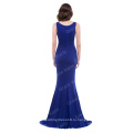 Синий сексуальный халат о-образным вырезом длинное вечернее повязка тонкий Русалка мода женщины платье CL009648-3